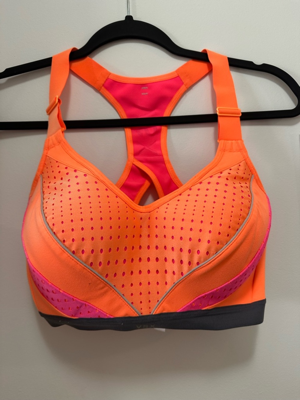 Victoria’s Secret VSX High-Impact Orange & Pink Sports Bra - Racerback Support